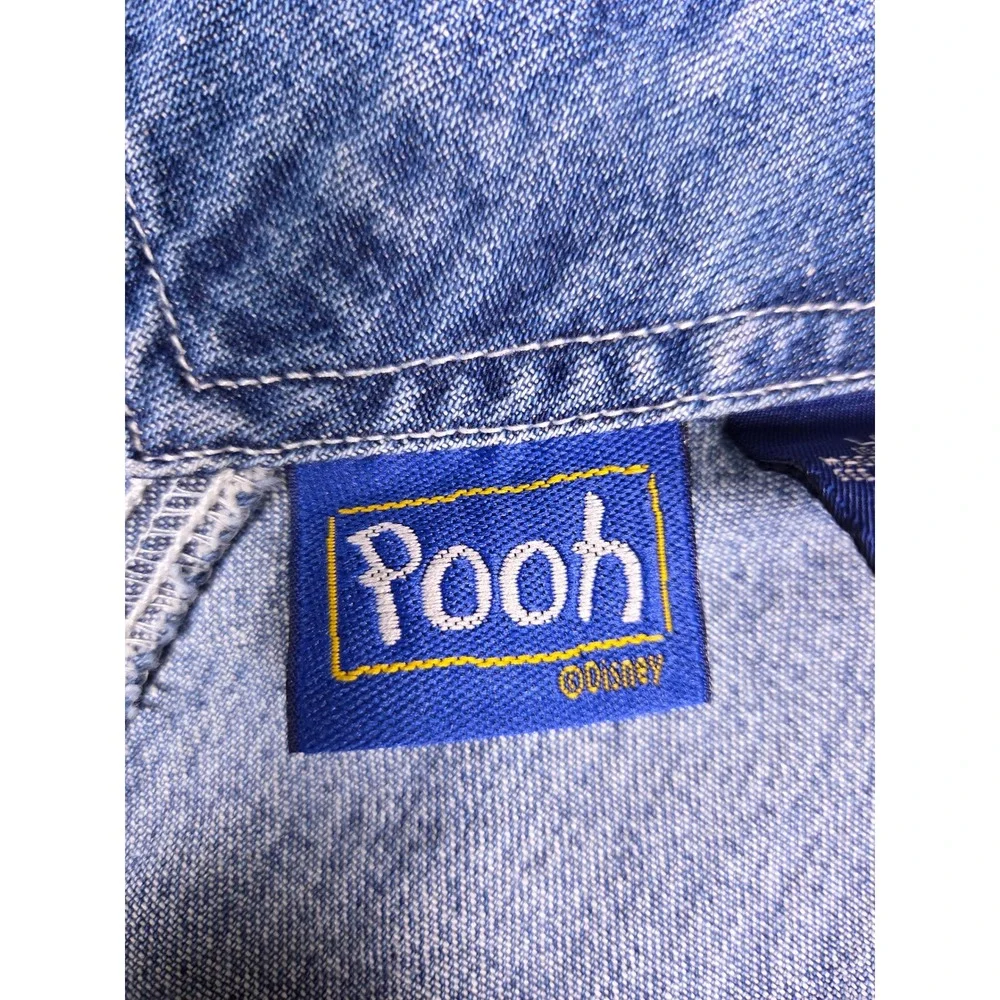 Disney Pooh Denim Overalls Womens Large Blue Winnie the Pooh Piglet Embroidered - Picture 4 of 14